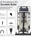 Badass Heavy Duty Industrial Wet Dry Vacuum 21 Gallon Tank with full accessory kit for versatile cleaning.