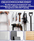 40 Pack 8 Inch Black Stainless Steel Pegboard Hooks Bulk Set for Slatwall and Pegboard Displays holding tools