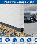 Garage Door Weather Stripping Kit With U And O Ring Seals installed, sealing gap, black bottom rubber weatherproof buffer