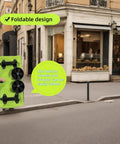 2-In-1 Foldable Shopping Cart With Wheels in folded position, showing collapsible feature, waterproof Oxford fabric in urban setting