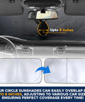 Heavy Duty Car Windshield Sun Shade Blocks Gnarly Highway Scorcher And Dangerous Ultraviolet Rays Keeps Your Ride Cooler Premium Heat Deflector fitting up to 8 inches.