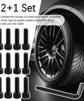 Fuel Wheel Center Cap Screws Replacement Kit With Hex Wrench, Corrosion Proof Thread Locking Bolts For 1001-63B Models, 12 black bolts set.