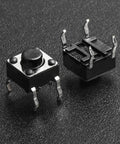 120 Piece Set Of 6x6x5mm Momentary Tact Switches For PCB 4 Pin DIP Black Push Button Micro Switch For Electronics DIY Projects And Prototyping