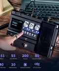 Person using Guitar Multi-Effects Pedal With 55 Amp Models And 151 Effects, IR Loader, 26 Cab Sims, OTG for practice
