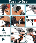 Step-by-step guide to using Heavy Duty Electric Drill Plate Cutter With Dual Serrated Wheels for sheet metal cutting.
