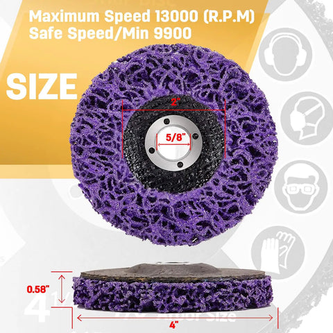5 Pack Strip Discs For Angle Grinder 4 Inch Paint Removal Rust Oxidation Welds And Coatings Diamond Abrasive With Nylon Backing