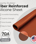 Image of rolled Red Fiber Reinforced Silicone Sheet One Eighth Inch Thick By Nine By Twenty Four Inches High Temp 70A Gasket Material