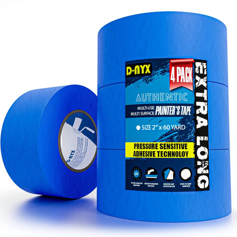 Four Pack Two Inch Painter Tape With Sharp Edge Line Technology Residue Free Multi Surface Blue Masking Tape For Walls Art And Renovation Projects Easy Removal And Clean Edges