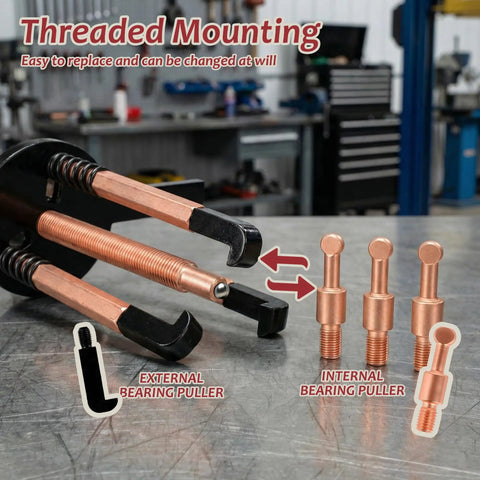Badass 36 In 1 Bearing Puller Kit With Adjustable Jaw Heads For Blind Hole And Gear Removal To Make Stubborn Shaft Tasks A Total Piece of Cake For Car Guys And DIY Home Mechanics Needing Reliability And Easy Grip For Tough Everyday Jobs Now, threaded mounting