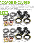Jeemiter trailer bearing kit, four sets, includes bearings, seals, 1.98 in dust covers, spindle nuts and cotter pins.