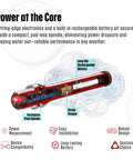 Diagram showing electronics inside MX 2 Dual Sided Power Meter Pedals, highlighting aerospace steel spindle and rechargeable battery.