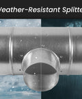 Heavy Duty Galvanized Steel Four Inch Tee Shape Ducting Splitter Solid Ninety Degree Vent Adapter for HVAC systems
