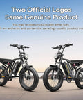 Two Beast Electric Fat Tire Mountain Bikes for Adults With 1000W Peak Power Motor, 20x4.0 tires, side view.