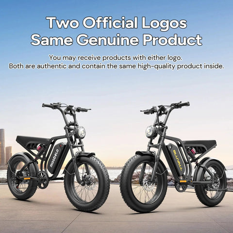 Two Beast Electric Fat Tire Mountain Bikes for Adults With 1000W Peak Power Motor, 20x4.0 tires, side view.