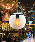 100Ft Outdoor LED String Lights Dimmable Patio Lights With Shatterproof ST38 Vintage Bulbs 2200K Warm White IP44 Waterproof