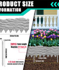 Interlocking Garden Edging Border Kit With Spikes, 20 Ft Of Durable Plastic Lawn Edging With Stone Texture shown installed in a yard