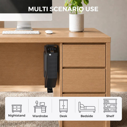 Biometric Pistol Safe With Three Ways Quick Access No Fuss Auto Open Lid Fingerprint And Digital Pin Key UL1037 Certified under desk