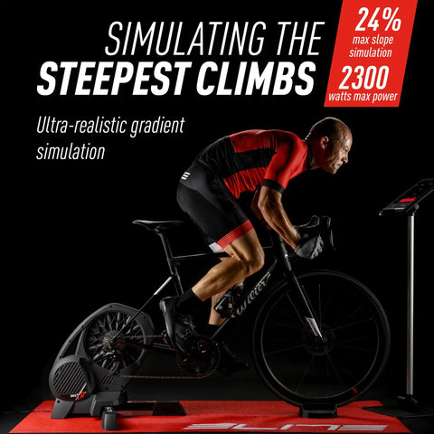 Direto XR-T Direct Drive Bike Trainer With Accurate Power Readings, App Compatibility, And A Massive Flywheel simulating steep climbs