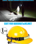 Ultra Bright 1000 Lumen USB Rechargeable Headlamp With 230 Degree Broadbeam illuminating road, suitable for hardhat use.