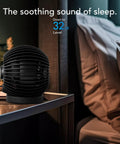 Sphere Personal Adjustable Desk Fan With Quiet Operation and Targeted Cooling Airflow on nightstand next to bed