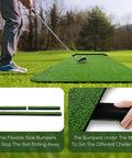 Indoor Outdoor 3x10ft Golf Putting Green Mat With Thick 10mm Non Slip Base And Side Borders Portable Three Hole Design Movable Cup