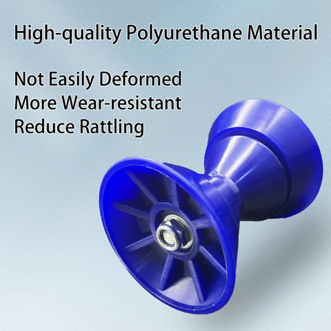Tough As Nails 3 Inch Blue Polyurethane Boat Trailer Bow Bell Roller Kit showcasing durable polyurethane construction.
