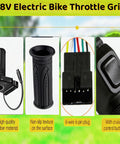 48V Electric Bike Twist Throttle Grip with LCD Voltage Display and Cruise Control 6 Pin Connector, rubber texture detail