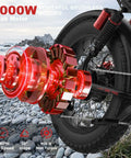 Premium Adult Electric Bike With A Badass 3000W Peak Brushless Hub Motor showing powerful brushless motor detail and tire.