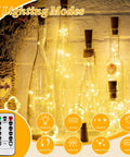 Image showing 4 Pack 80 Ft 240 LED Fairy Lights Battery Powered With Remote And Timer No Fuss 8 Modes Twinkle String Lights illuminating glass bottles.