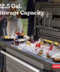 89.8 Qt Portable Outdoor Beverage Cooler Cart With Swivel Wheels Folding Top Lid Shelves And Built-In Bottle Opener In Graphite