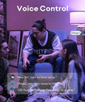 Group in living room using Latest L4 WiFi Smart LED Bulb Dimmable RGBW A21 850 Lumens E26 60W with voice control.