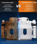 Comparison of worn versus new Two Pack Front Disc Brake Caliper Assembly With Bracket For Chevy Avalanche Silverado 1500