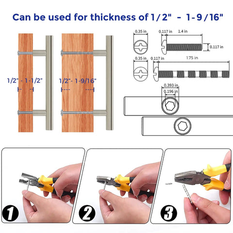 Installation guide for 25 Pack 6 Inch Brushed Nickel Cabinet Pulls Stainless Steel Kitchen Drawer Handles with template.