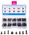 Heavy Duty M2 And M3 Laptop Screws Kit With 500 Piece Assortment For Notebook Pc Ssd Upgrade Featuring top view of organized black flat head screws.
