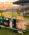 70 Inch Extender Collapsible Wagon With Extended Tailgate For Beefy Heavy-Duty Transport All-Terrain Big Wheels Foldable Utility Cart