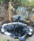 Epic 36 Inch Bamboo Fountain With Pump For In Ground Disappearing Water Features Outdoor Garden Waterfall setup in progress