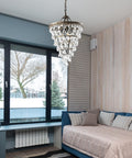 Showstopping Bronze Crystal Chandelier For Dining Rooms And Living Areas Classic Modern Ceiling Light With Sparkling Crystals is visible.