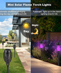 12 Pack Solar Torch Lights With Lit Flickering Flame For Garden Patio And Yard Decor Waterproof Outdoor Lighting