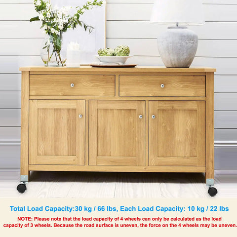 Slick Roll 1.5 Inch Swivel Casters With 1 Inch U Bracket 4 Pack under wooden furniture with vase and lamp