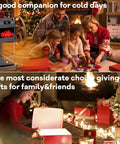 Infrared Sensor Space Heater With Realistic Fireplace Flame Effect 1500W Ceramic Oscillating Heater next to family gifts