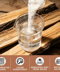 Pro Level Oxalic Acid Wood Bleach One Pound Powder Blend mixed in water above pre-treated wood for restoration purposes.