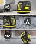 Self Leveling Green Cross Line Laser Level With Tripod For Hanging Pictures And Home Renovation Projects Pro Grade Power Display Battery Included Indoor Construction Tool For Fast Precise Alignment, black yellow IP54 housing