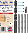 4 Pack Permanent Stripped Door Hinge Repair Kit With Heavy Duty Screws And Anchors for Quick Fixes Rebuild Stripped Holes