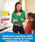 Teacher using Magnetic Ten Frame Set With Colorful Counters And Dry Erase Markers For Hands On Math Manipulatives Montessori Inspired Learning