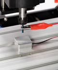 CNC Z Probe Touch Plate 2-Pin Aluminum 30x30x15mm under milling machine setup, easy Z-axis setup, compatible with Masuter Pro