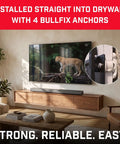 Top Shelf Tv Mount Anchors For Drywall Heavy Duty 4 Pack installed in living room with TV, showcasing reliability and easy setup.