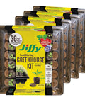 All In One Seed Starting Tray Kit With 36 Peat Pellets, Clear Dome, And Reusable Plastic Grow Tray, Pack of 4