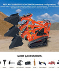 Compact Track Loader With 43.8 Inch Bucket, Stand On Skid Steer, 23HP Hydraulic Drive shown with accessories in use