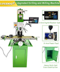 IntSupermai 1500W Brushless Vertical Mill Drill Machine R8 Taper 50-2250 RPM Variable Speed benchtop setup with controls and features.