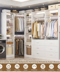 Hella Spacious Corner Closet Organizer Featuring Heavy Duty Drawers And Ample Shelving For Big Time Wardrobe Management To Quickly Square Away Your Cluttered Nooks Today with hanging clothes and baskets.